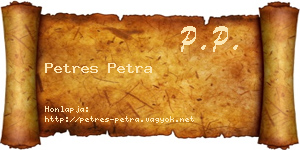 Petres Petra névjegykártya